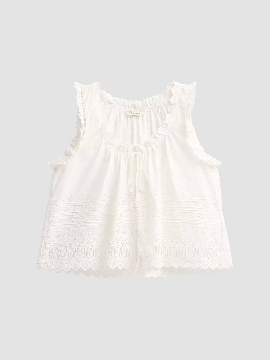 Toussine Eyelet Cotton Top by DEN