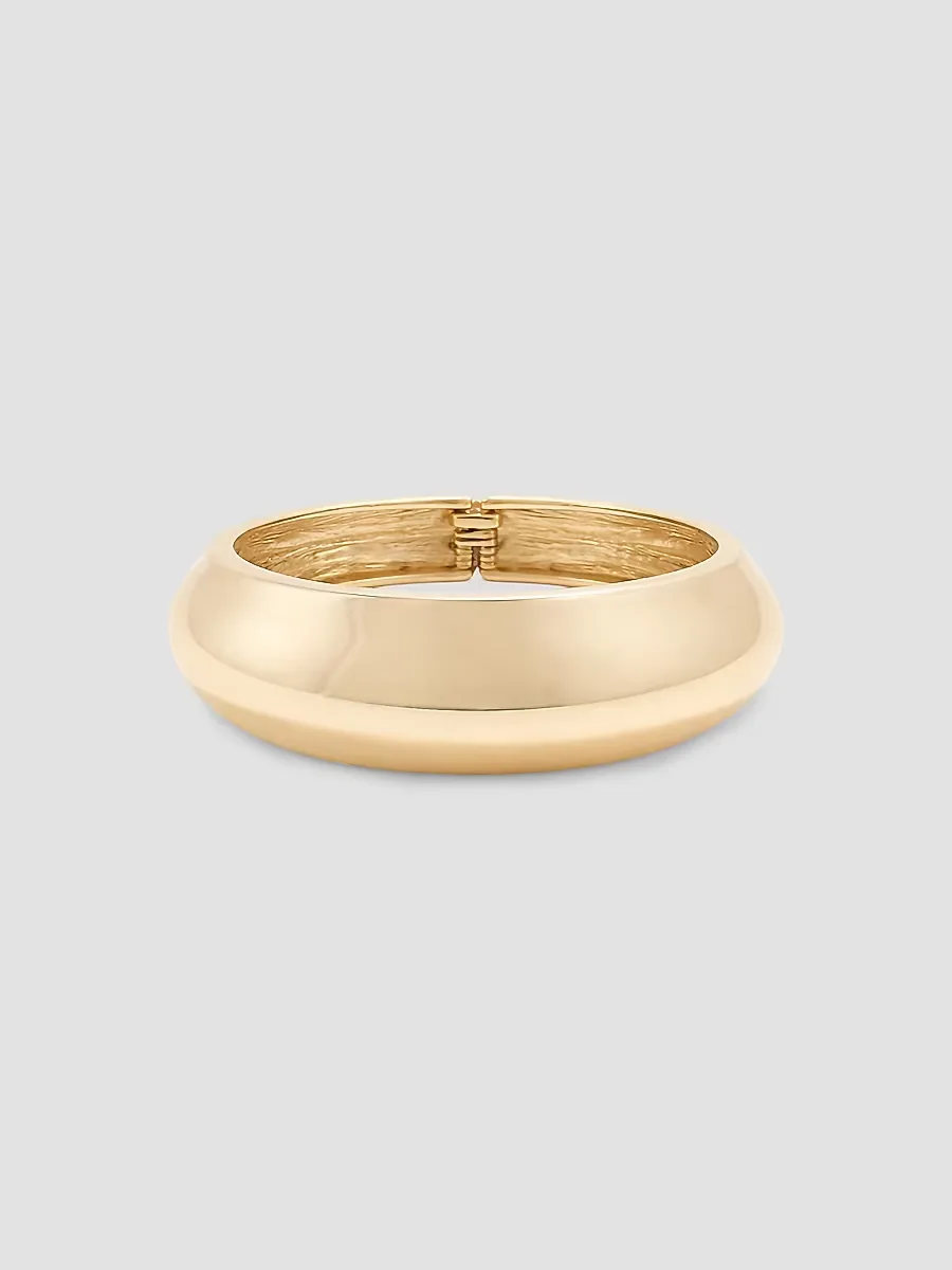 14K-Gold-Plated Hinged Bangle by Shashi