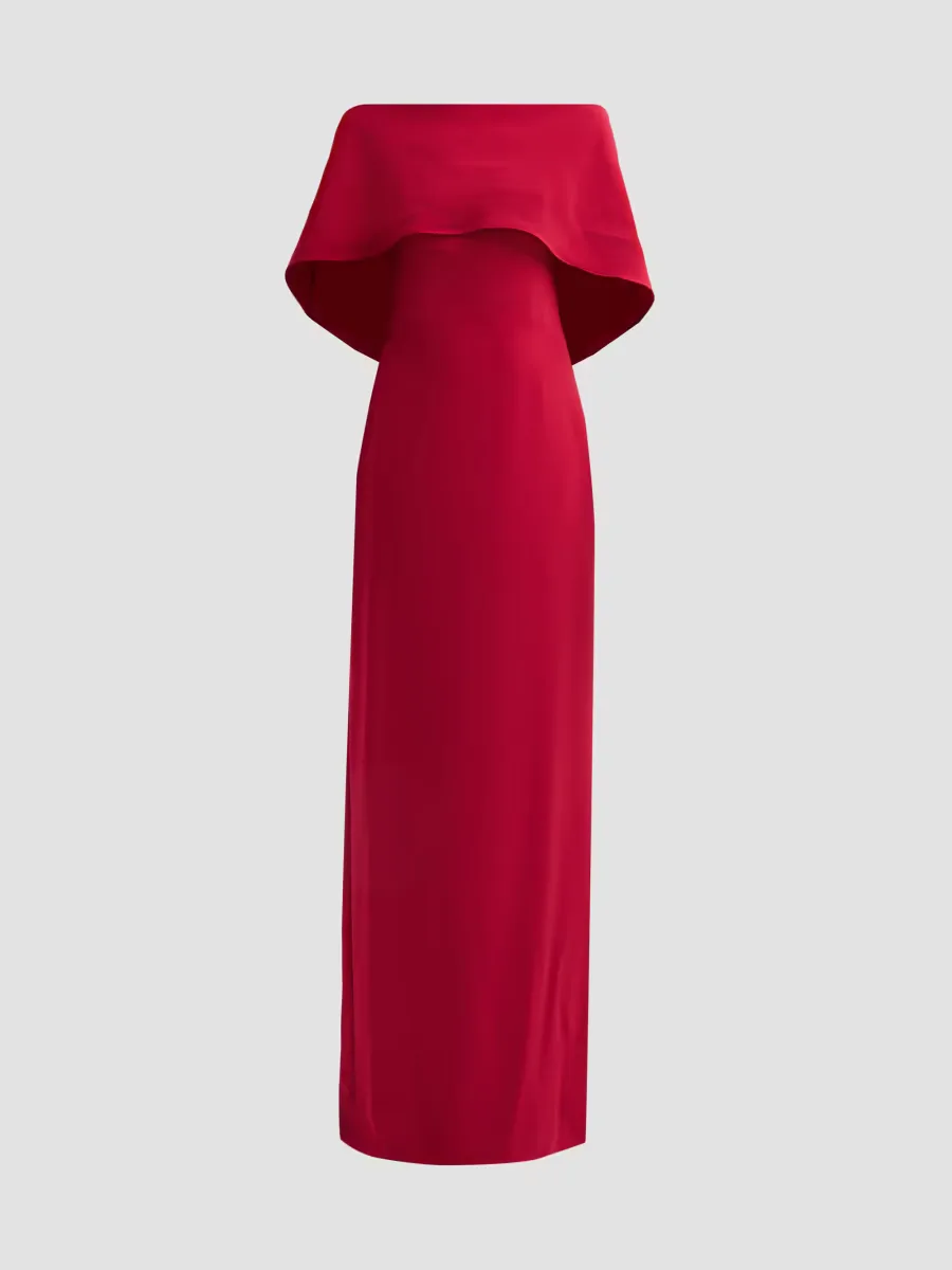 Stretch Crepe Scarf Column Gown by Amsale