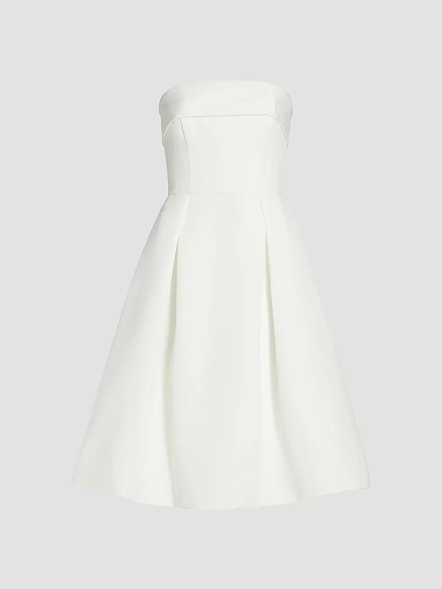 Faille Fit-&-Flare Midi-Dress by Amsale