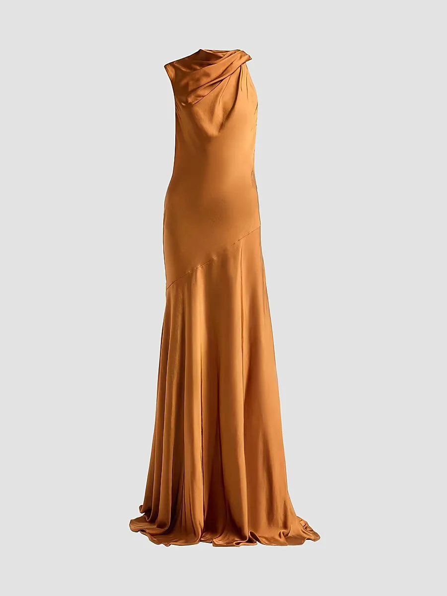 Liquid Satin Draped Gown by Amsale