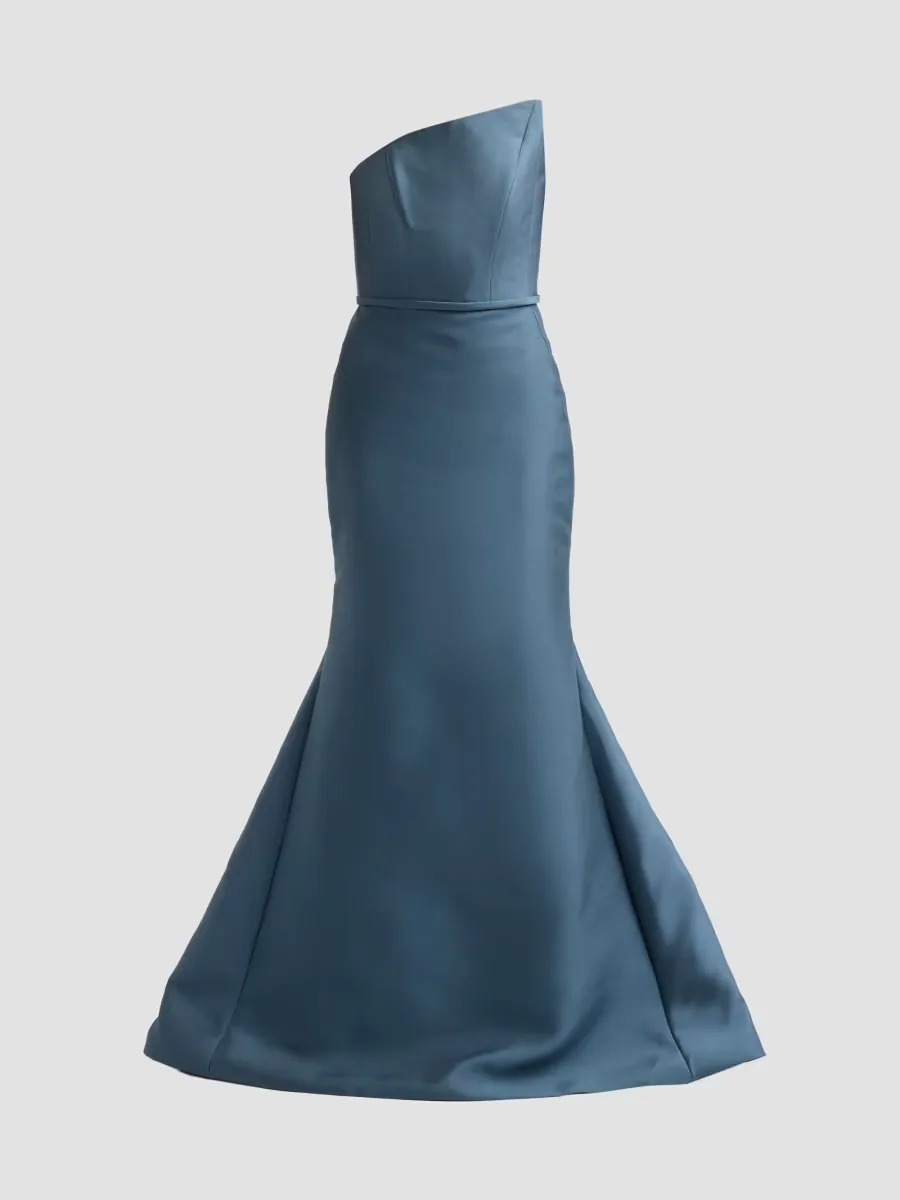 Satin Asymmetric Bow Gown by Amsale