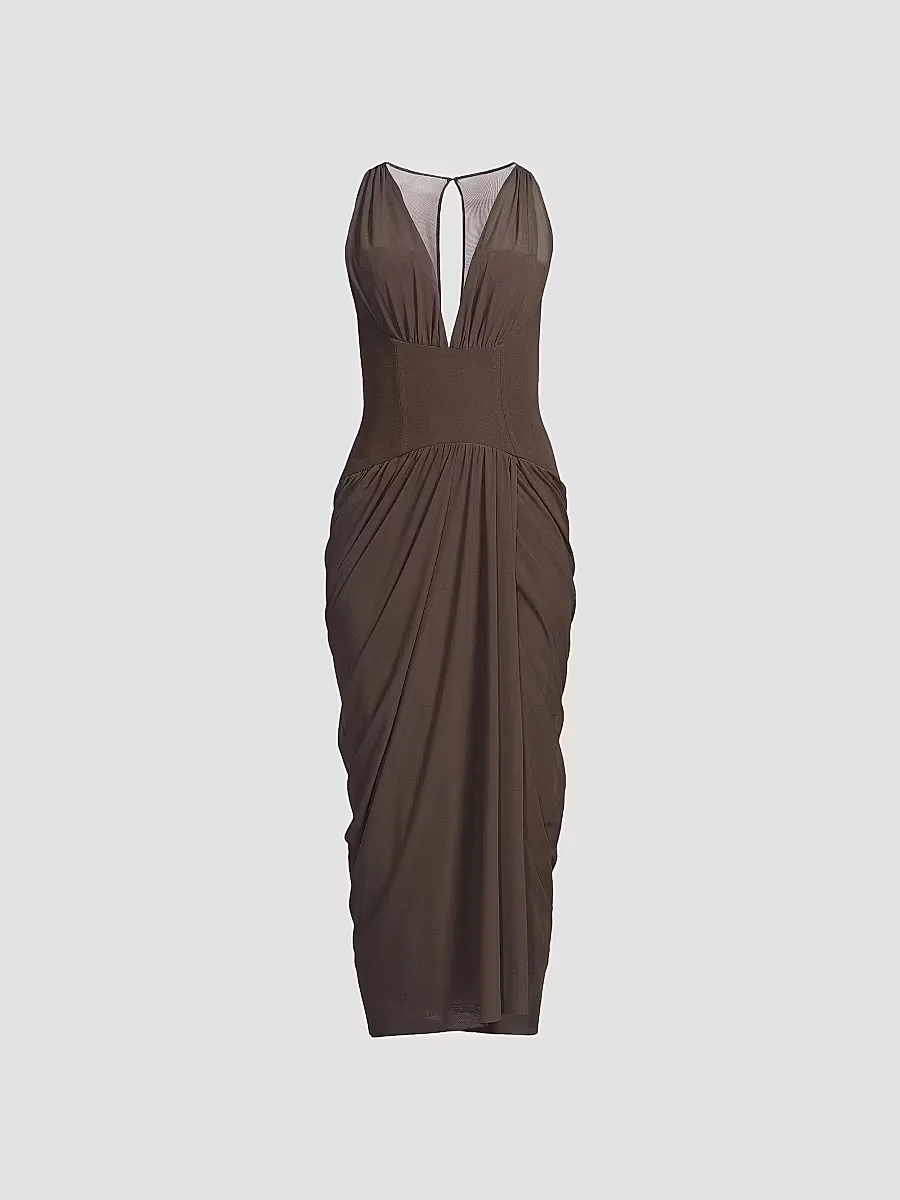 Elara Mesh Midi-Dress by Black Halo