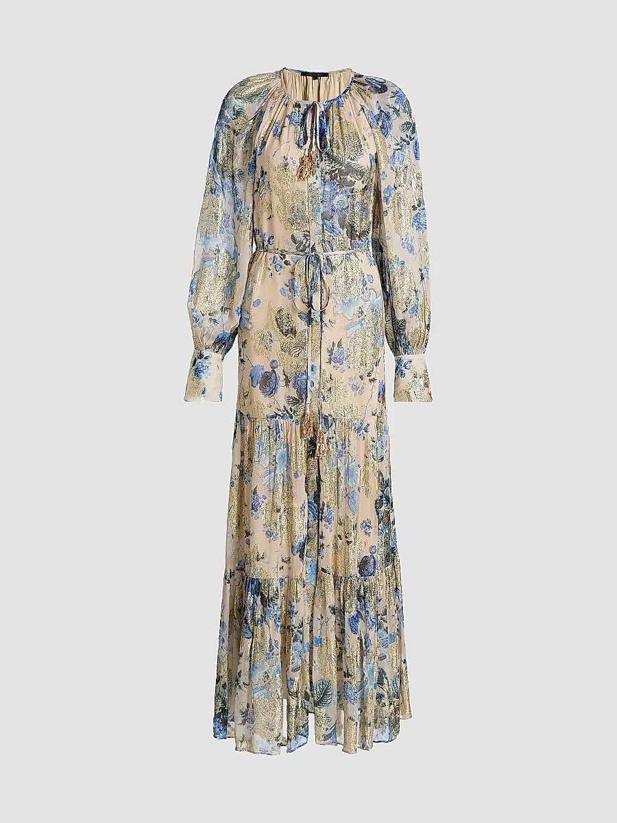Xandra Metallic Floral Maxi Dress by Kobi Halperin