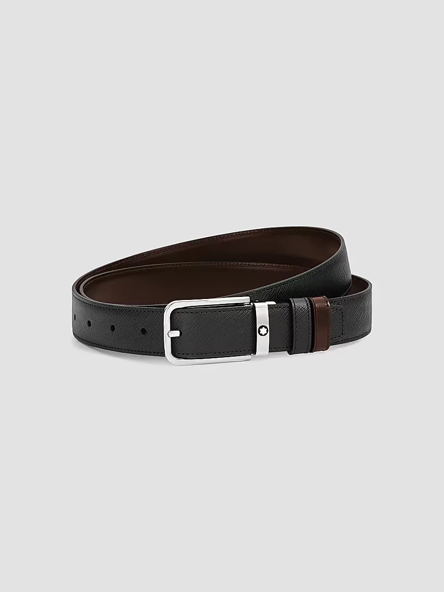 Reversible Two-Tone Leather Belt by Montblanc