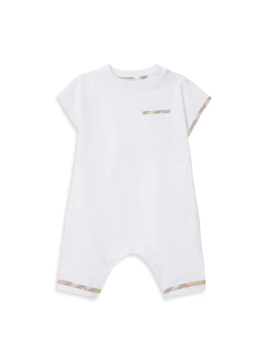 Check Trim Cotton Coveralls by Burberry