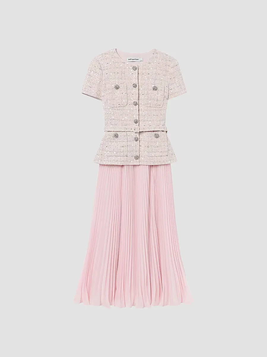 Sequined Bouclé Tailored Midi-Dress by Self Portrait