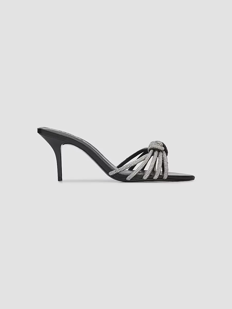 Pearline 75MM Crystal-Embellished Leather Mules by SCHUTZ