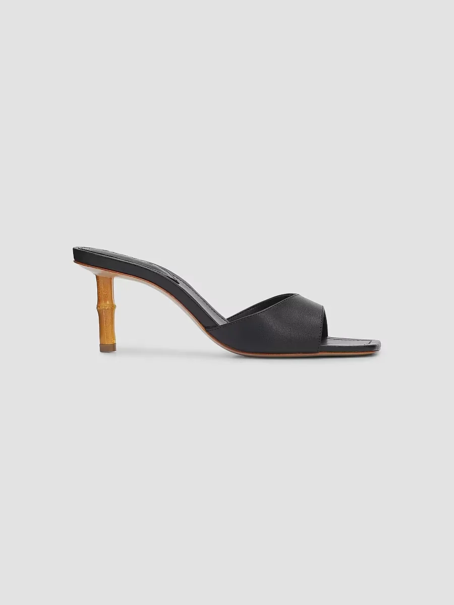Leena 75MM Bamboo-Heel Leather Mules by SCHUTZ