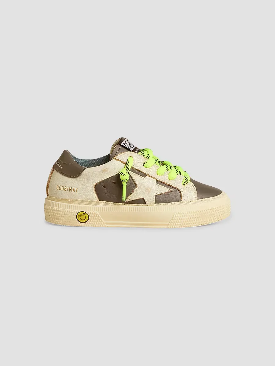 May Leather Platform Sneakers by Golden Goose