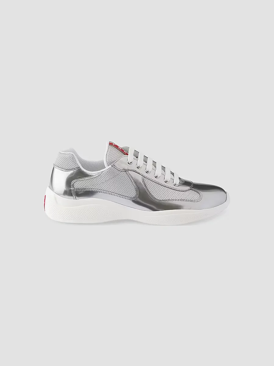 Americas Cup Metallic Leather and Bike Fabric Sneakers