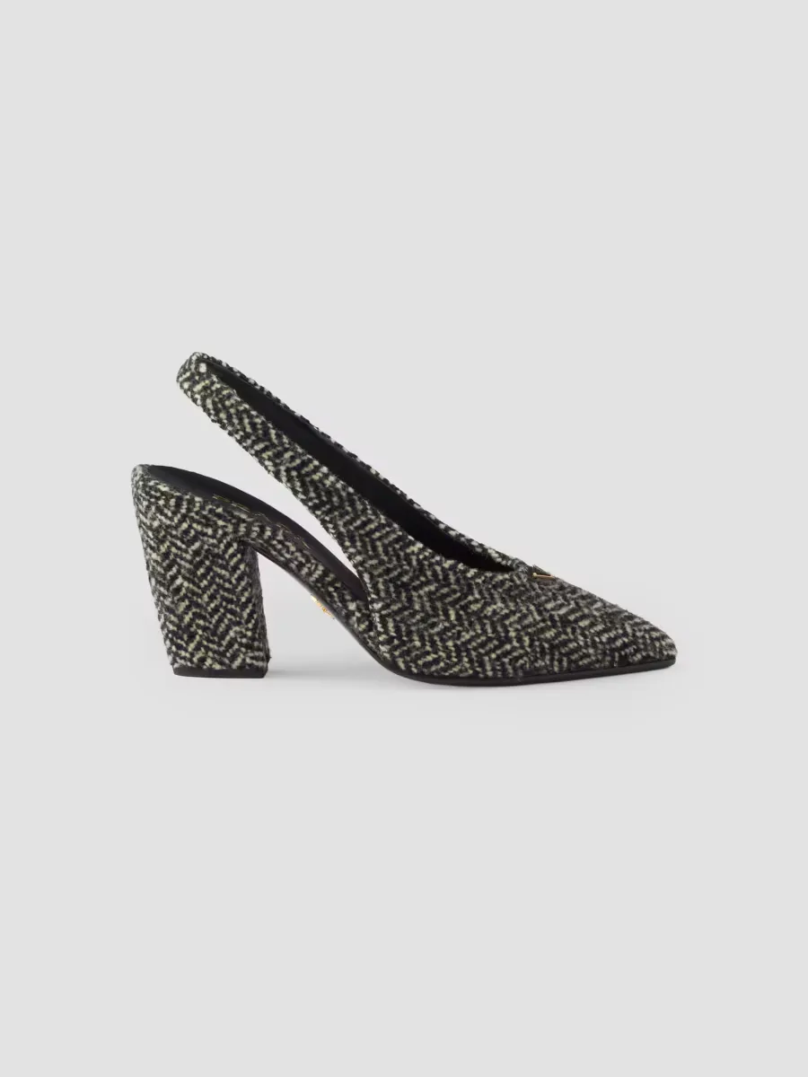 Chevron Slingback Pumps by Prada