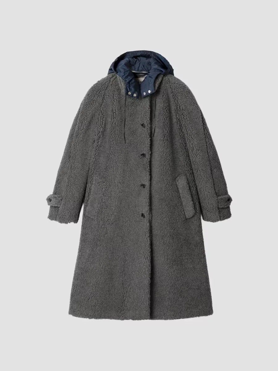 Single-Breasted Fleece Coat by Miu Miu