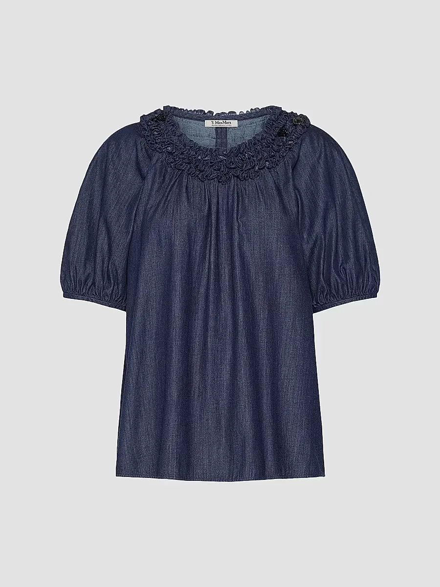 Cotton Denim Blouse by Max Mara