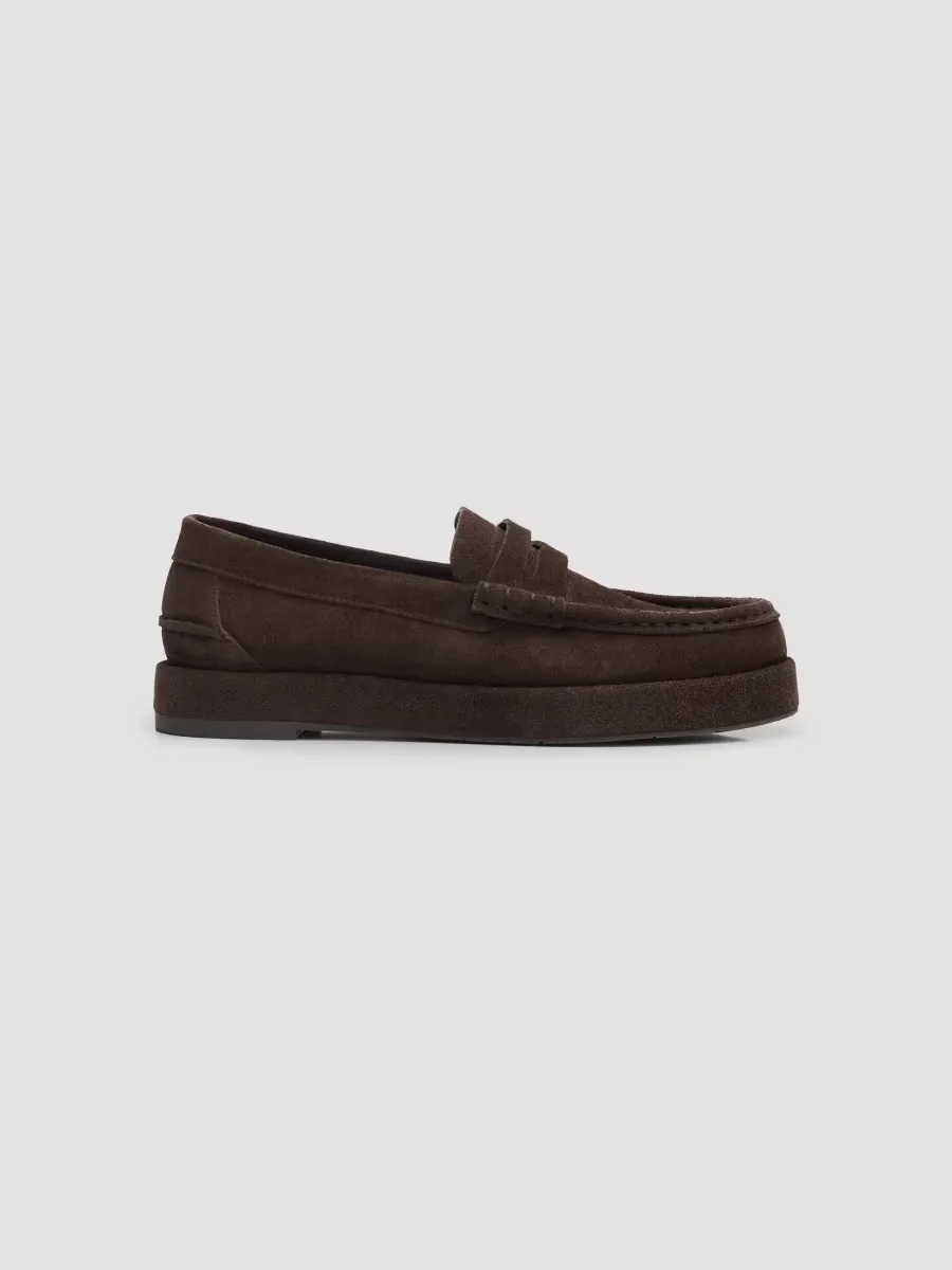 Sergia Suede Penny Loafers by Pedro Garcia