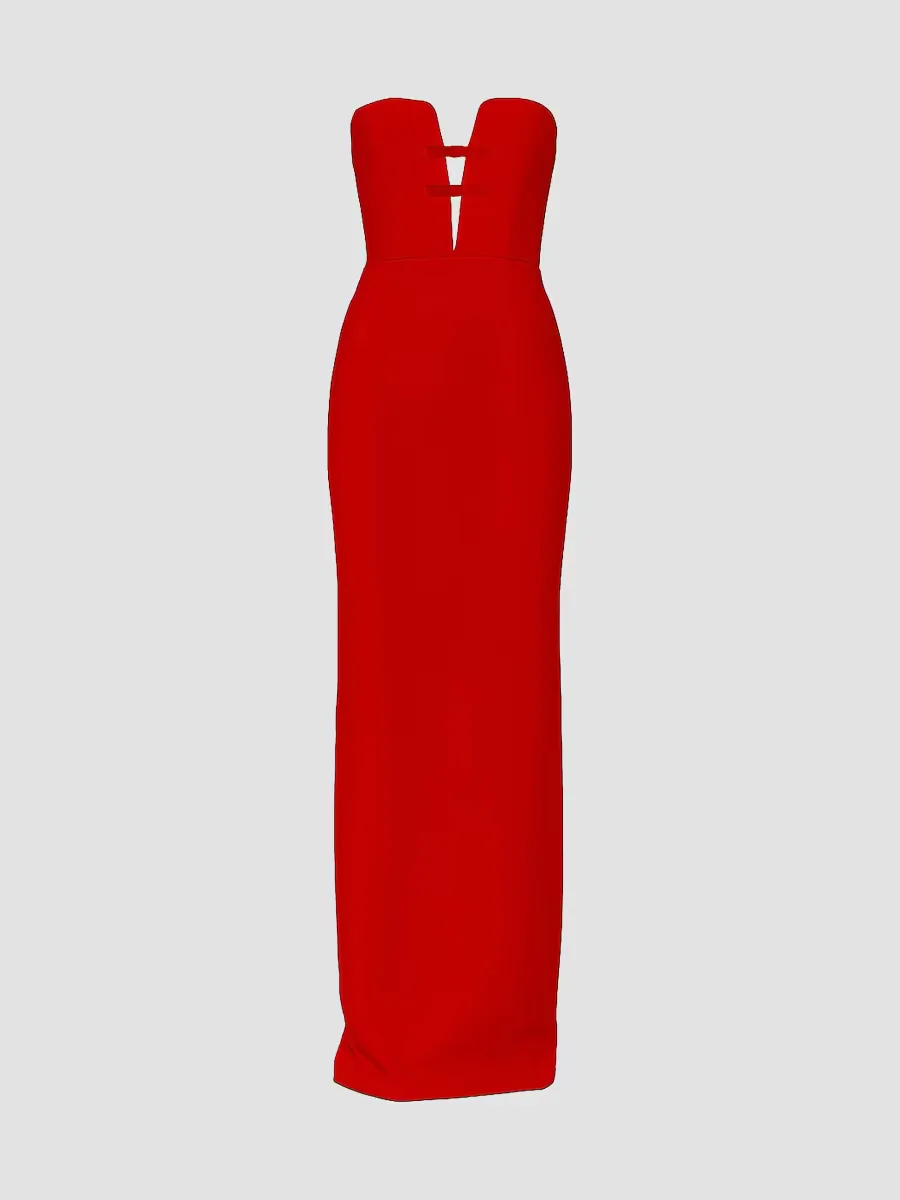 Noa Pedro Bow-Detail Crepe Strapless Gown by The New Arrivals Ilkyaz Ozel