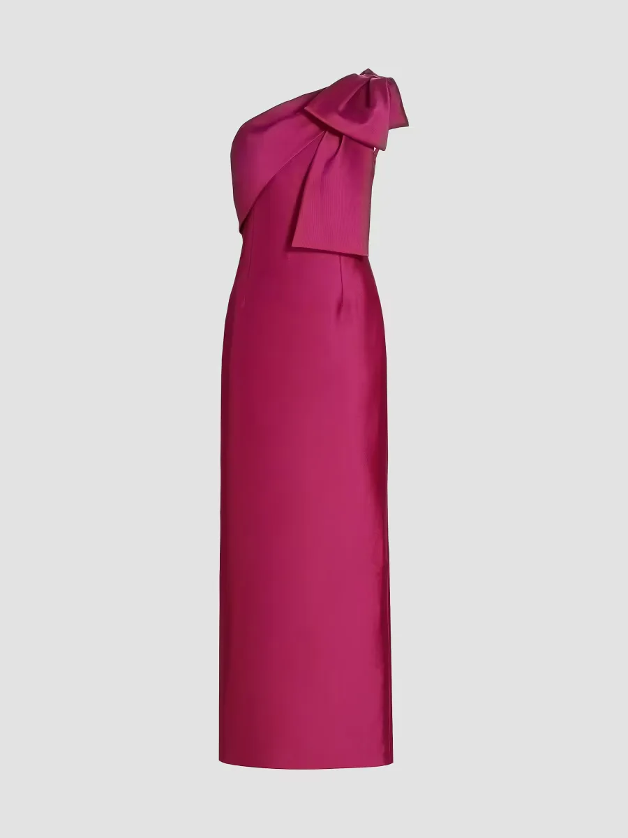 Bonnie Satin One-Shoulder Gown