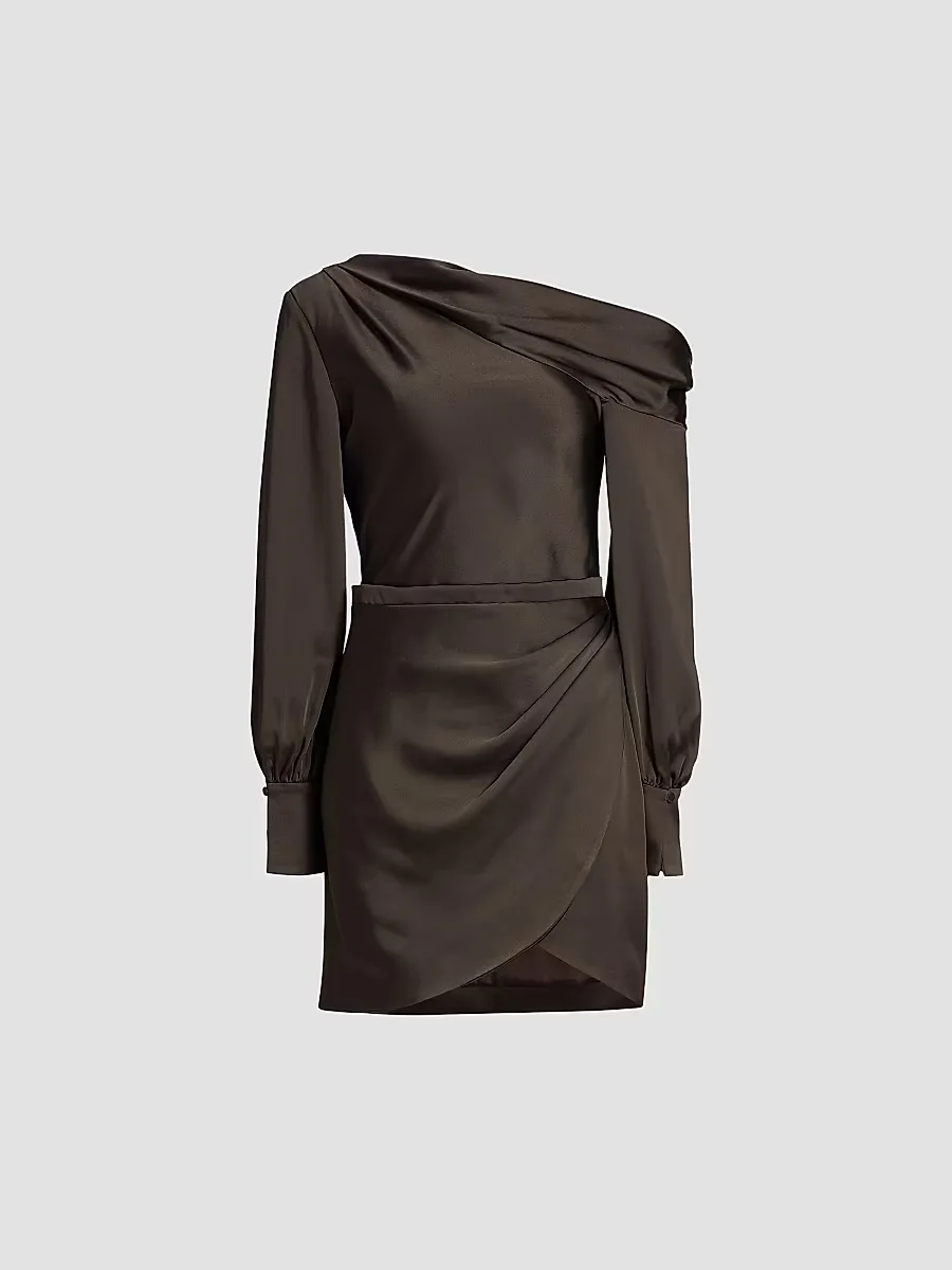 Cameron Satin One-Shoulder Minidress