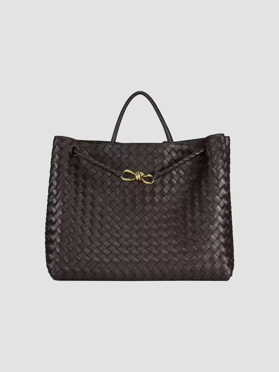 Large Andiamo Intrecciato Leather Top-Handle Bag