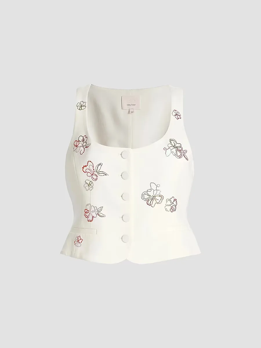 Rowena Blooming Linework Top by Cinq  Sept