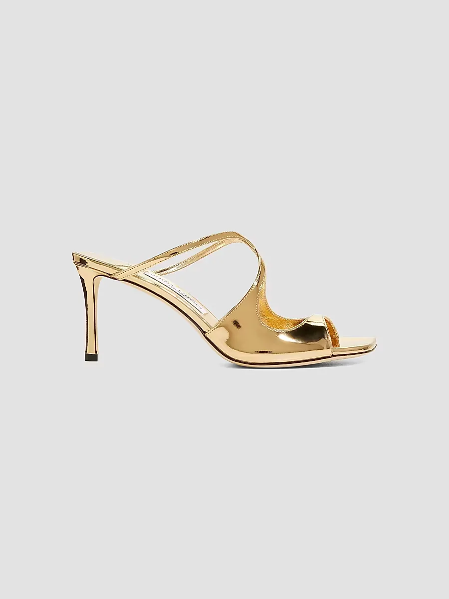 Anise 75MM Metallic Leather Sandals by Jimmy Choo