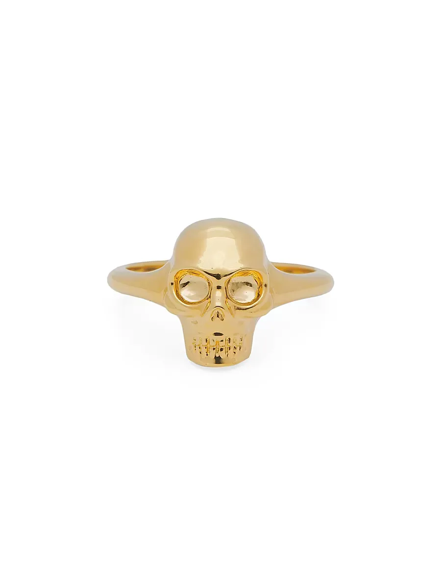 Goldtone Skull Ring by McQueen