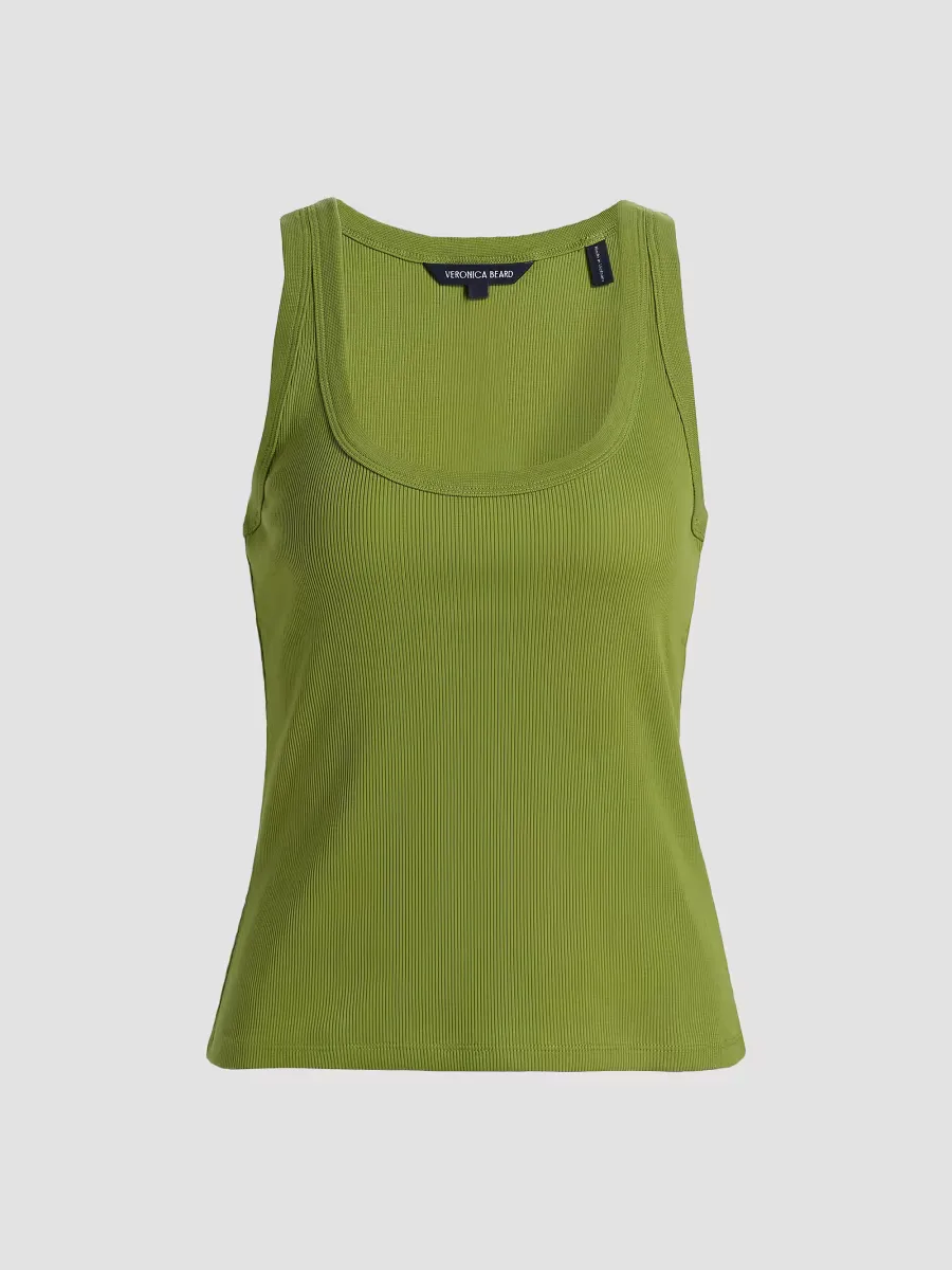 Birke Rib-Knit Cotton Tank by Veronica Beard