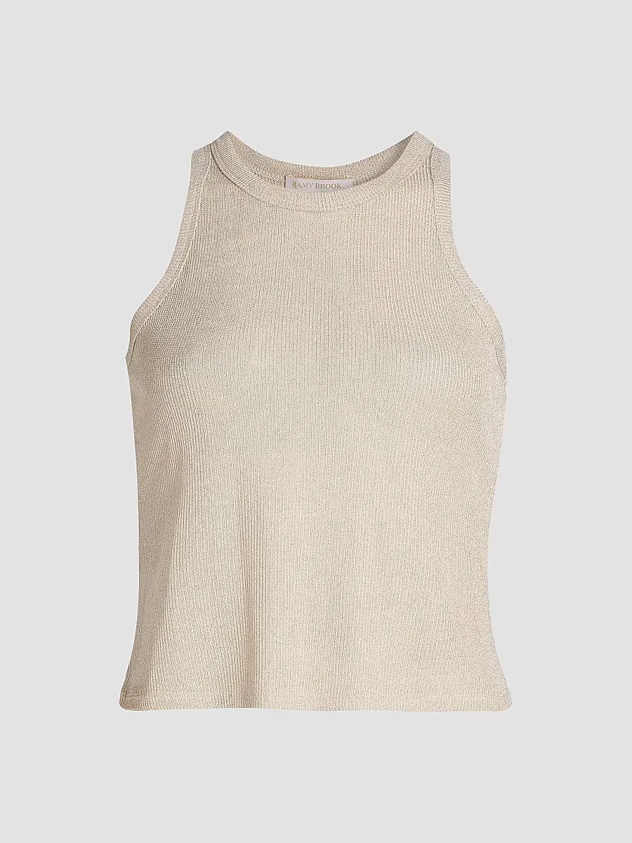 Ella Metallic Knit Tank Top by Ramy Brook