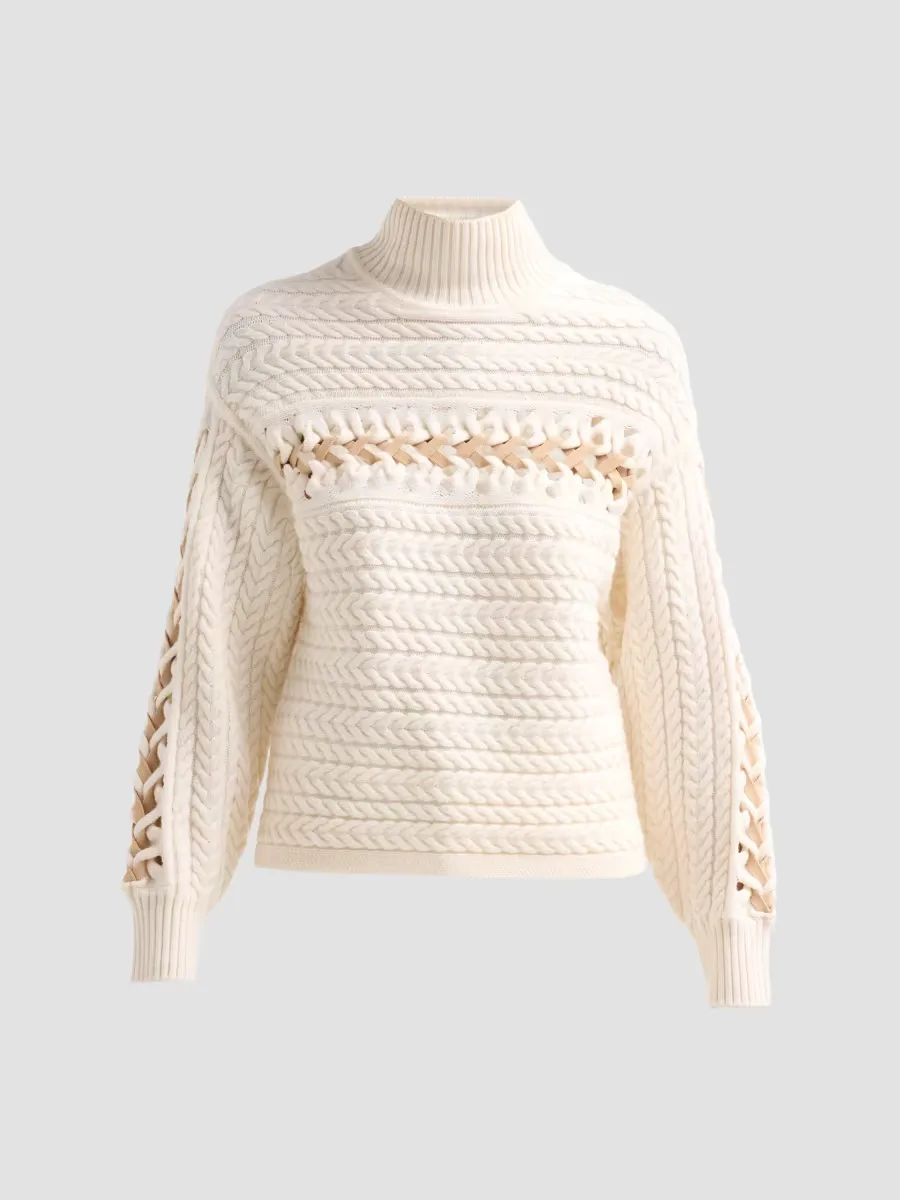 Nina Wool Threaded-Knit Sweater by Ramy Brook