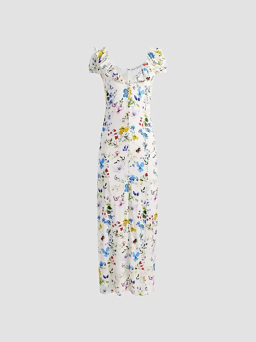 Tara Twisting Vines Slipdress by Alice + Olivia
