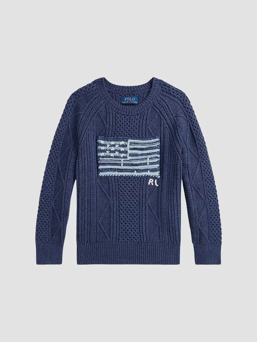 Cotton Faded Flag Sweater by Polo Ralph Lauren