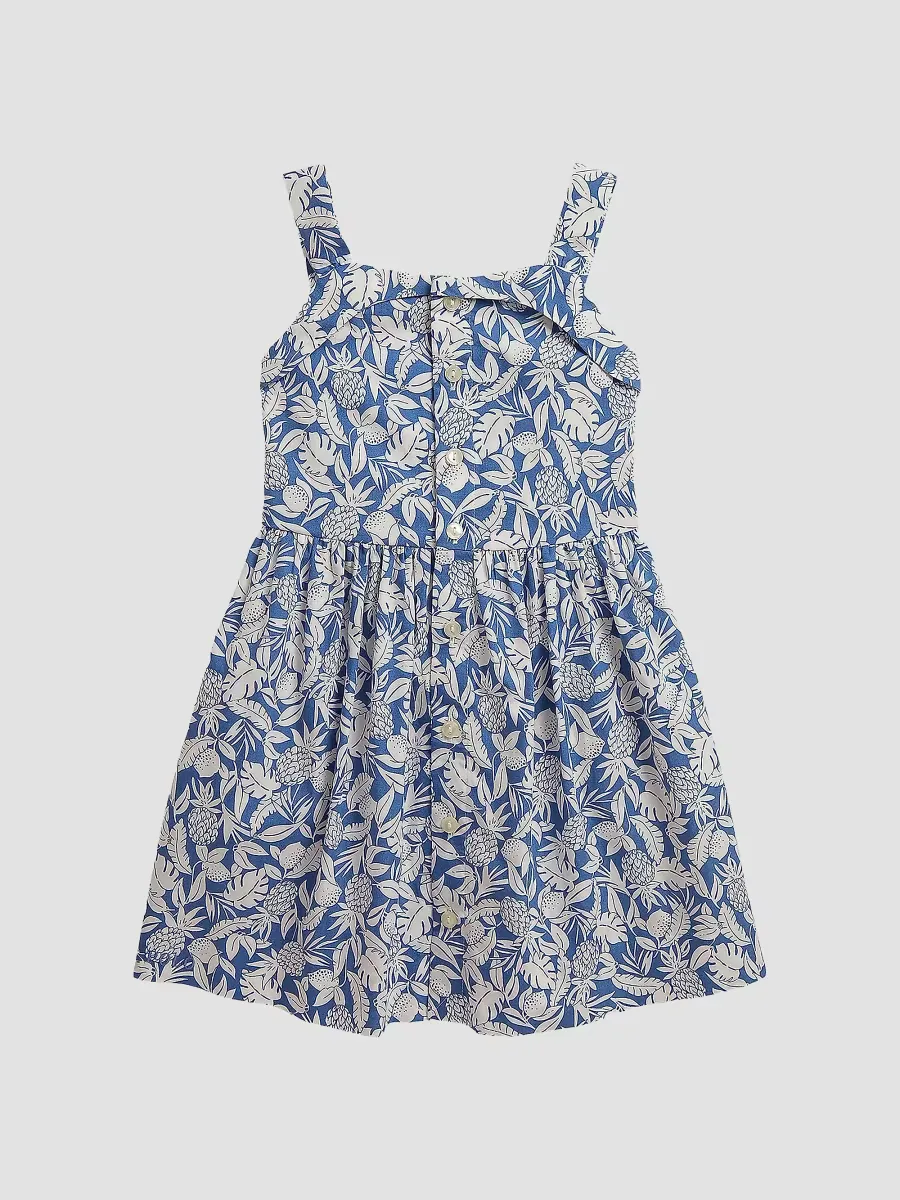 Pineapple-Print Smocked Cotton Dress by Polo Ralph Lauren