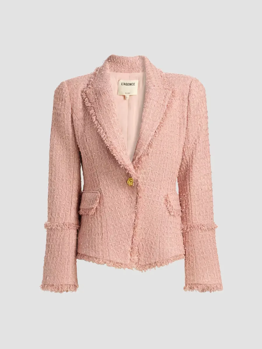 Kaisley Tweed Single-Breasted Blazer by L'AGENCE