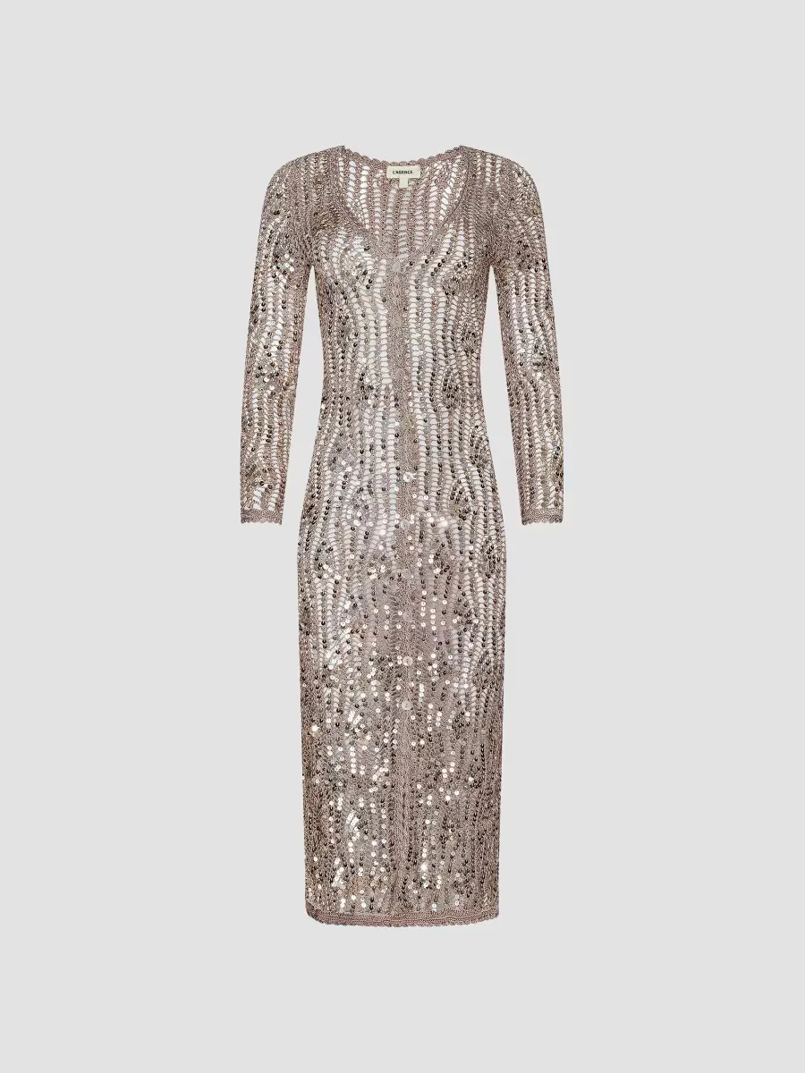 Sanya Hand-Crochet Sequined Midi-Cardigan by L'AGENCE
