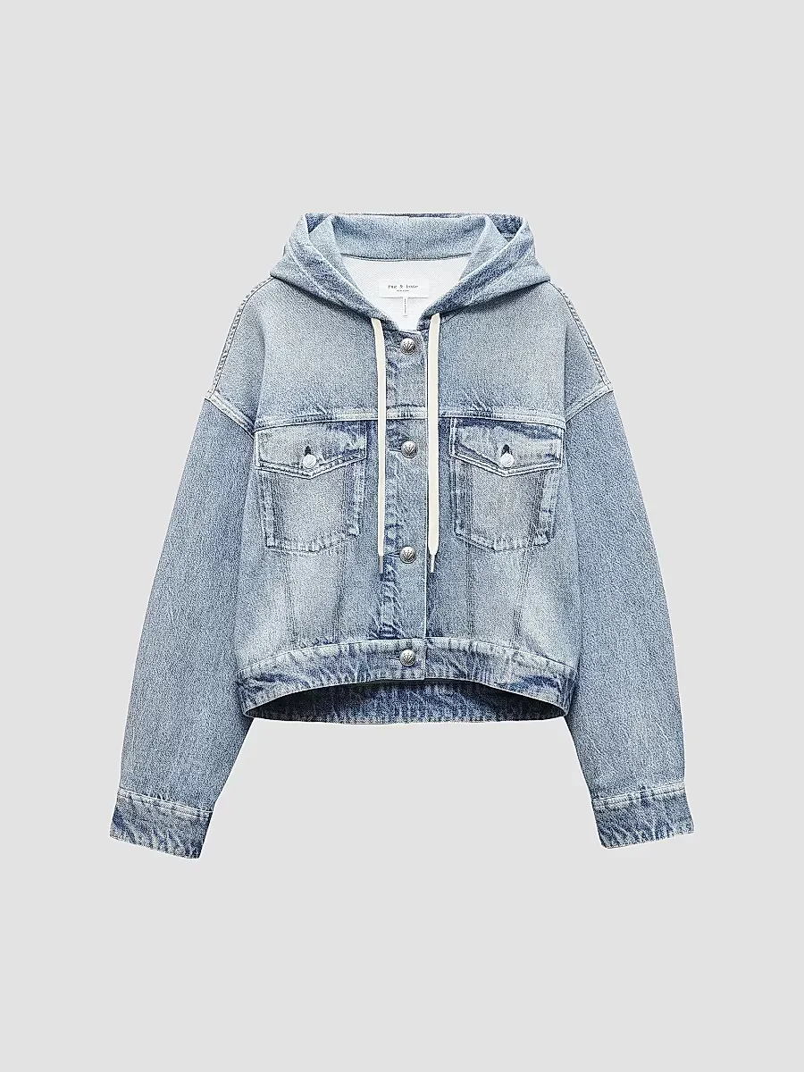 Rb Miramar Trucker Denim-Print Hoodie by rag & bone