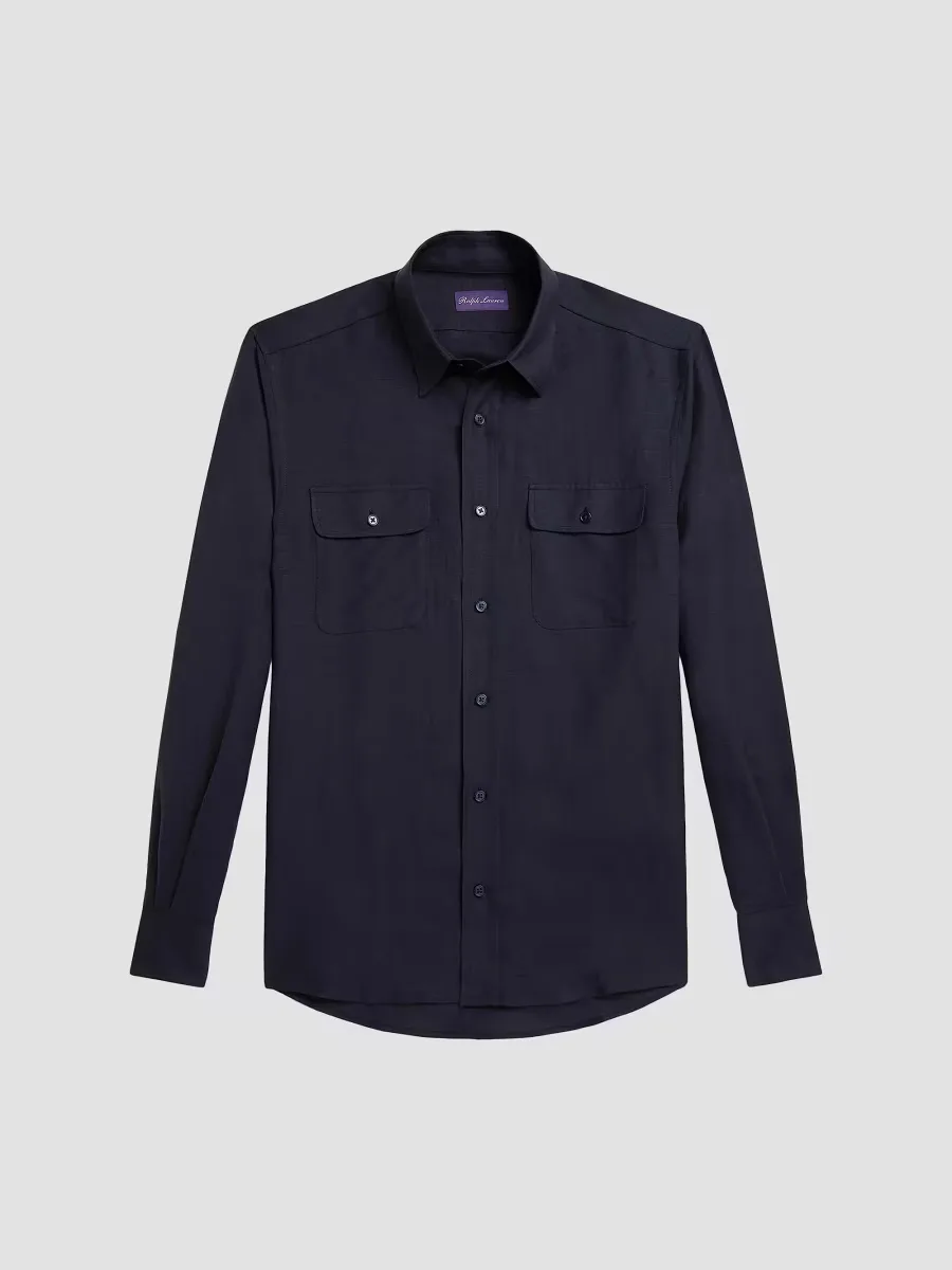 Purple Label Silk-Linen Shirt by Ralph Lauren