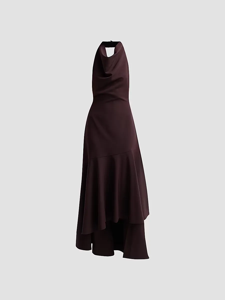 Jade Cady Halterneck Maxi Dress by Milly