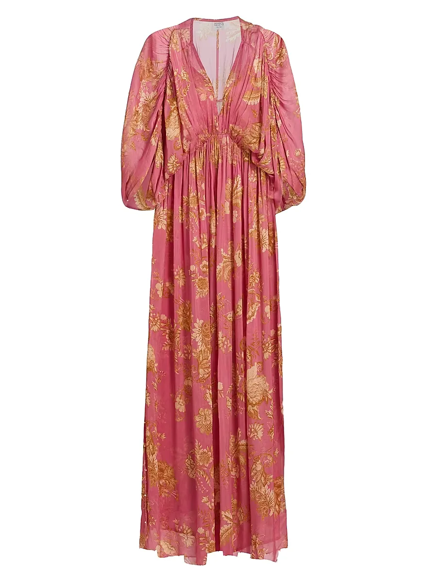 Floral A-Line Caftan Maxi Dress by Hemant & Nandita