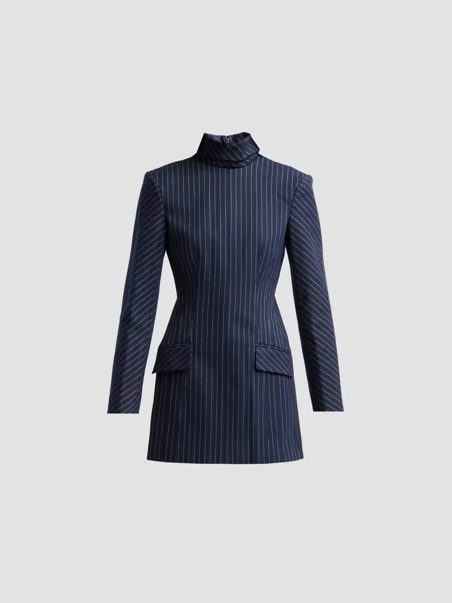 Toni Pinstripe Mini Dress by AKNVAS
