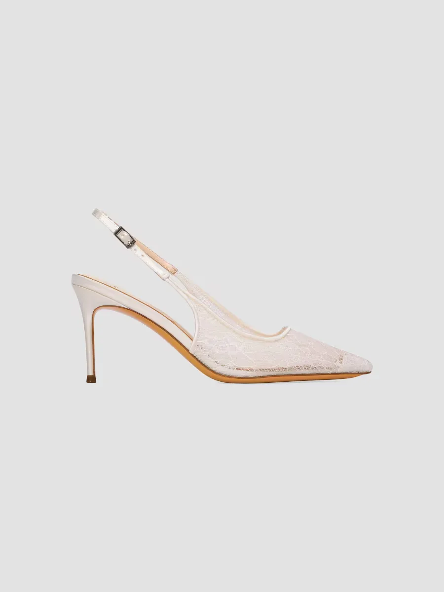 Marina 80MM Lace Slingback Pumps
