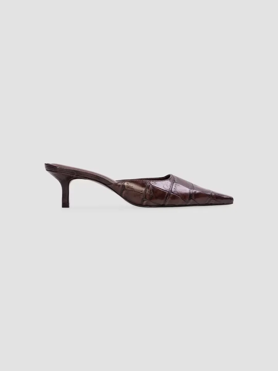 Riley 50MM Croc Mule Sandals by Black Suede Studio
