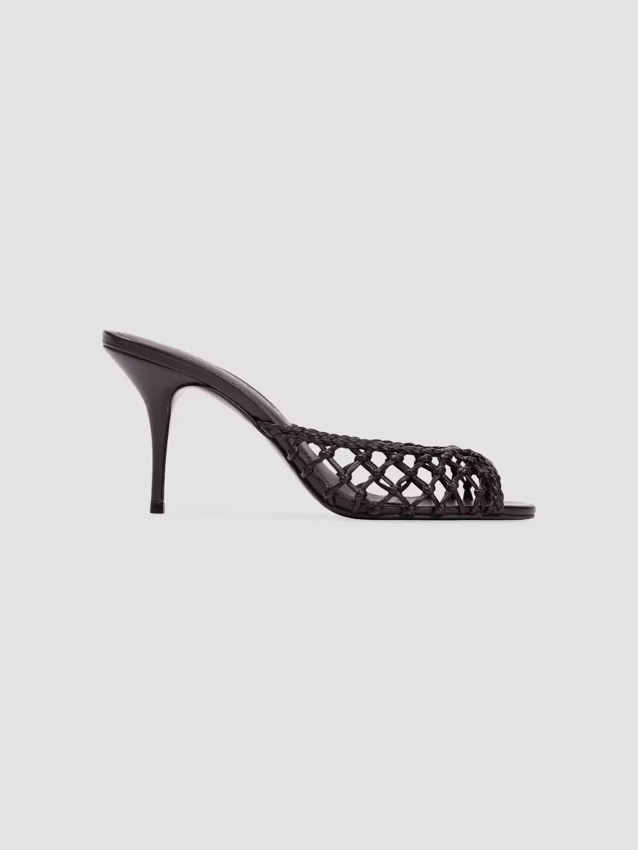 Peach 80MM Mules by Black Suede Studio