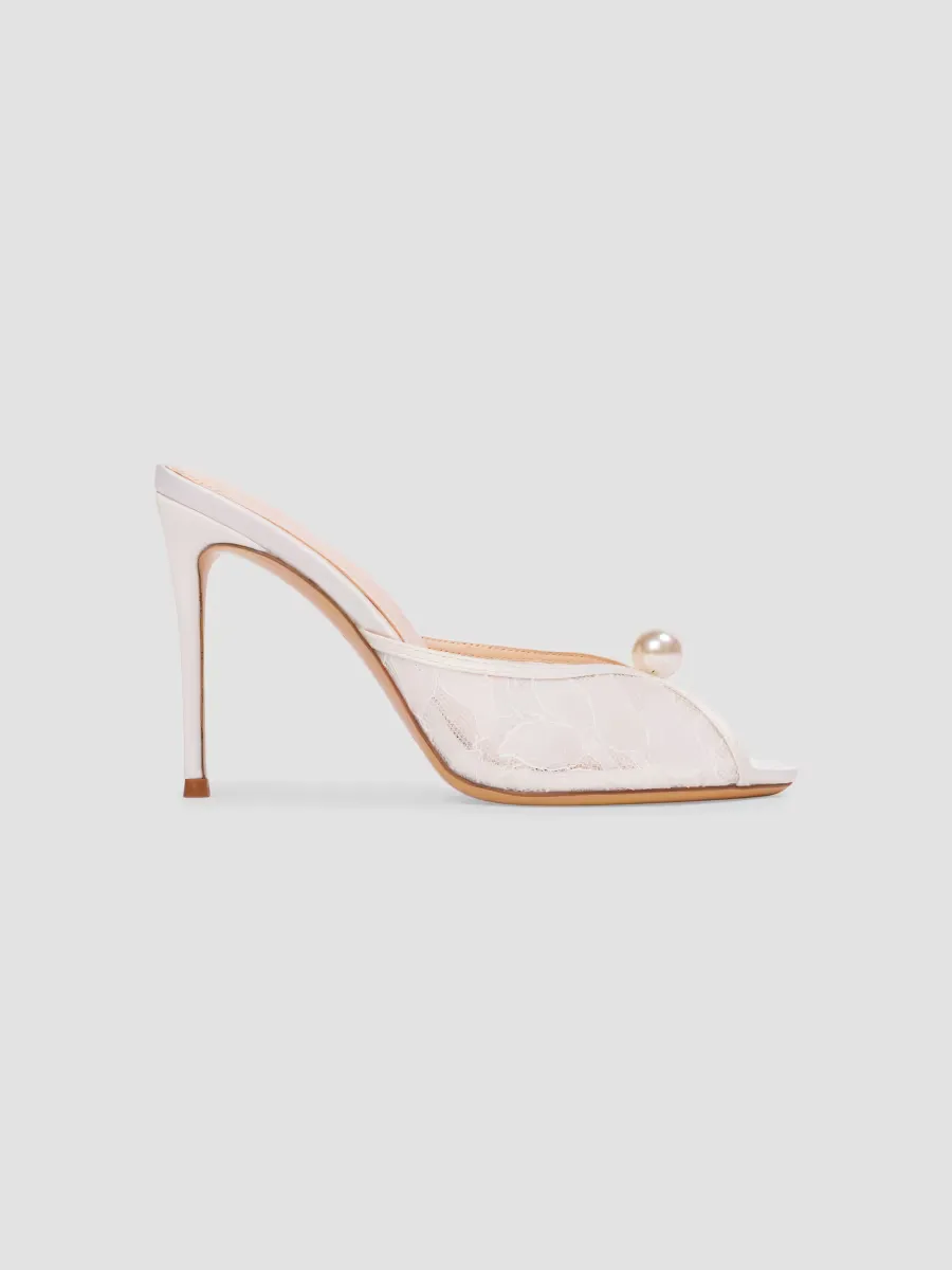Sadie 100MM Lace Sandals by Black Suede Studio