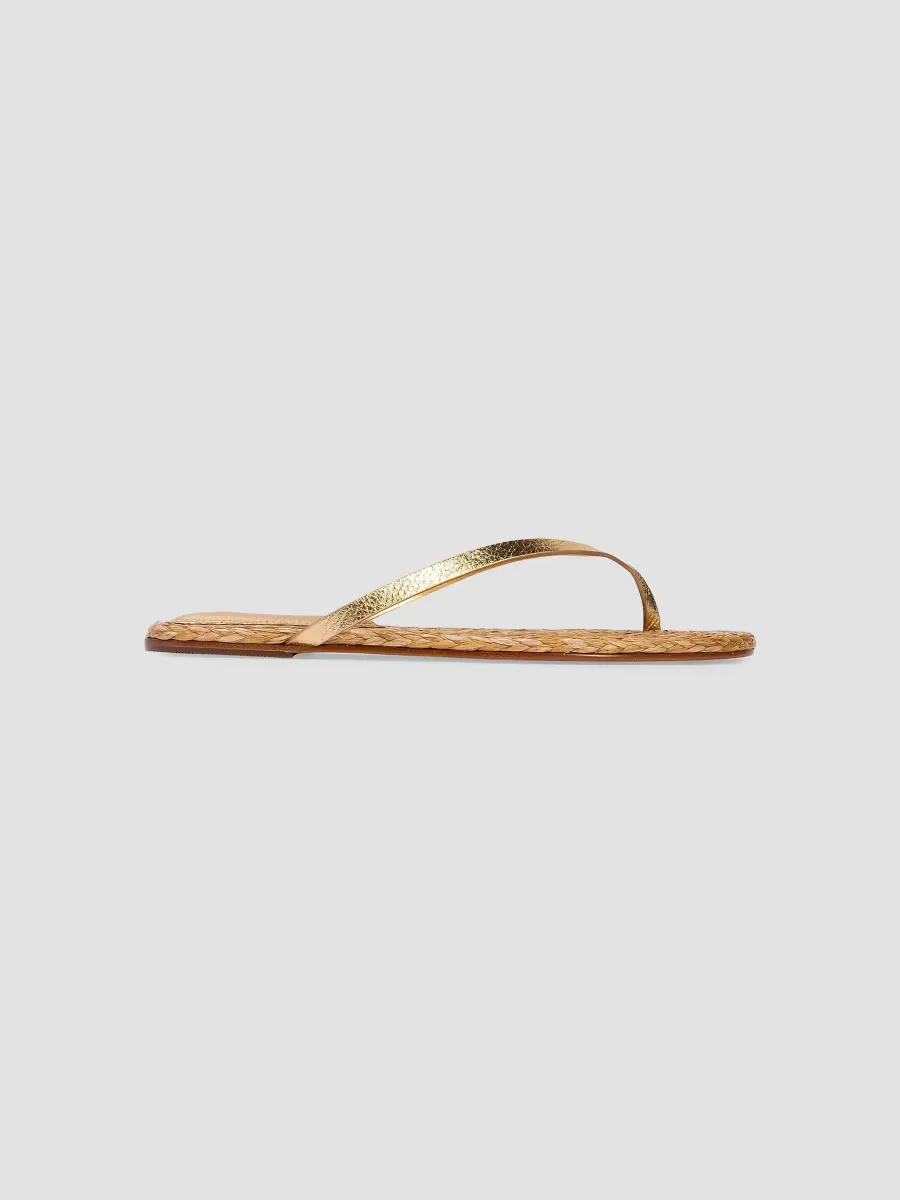 Alaya Metallic Sandals by Black Suede Studio