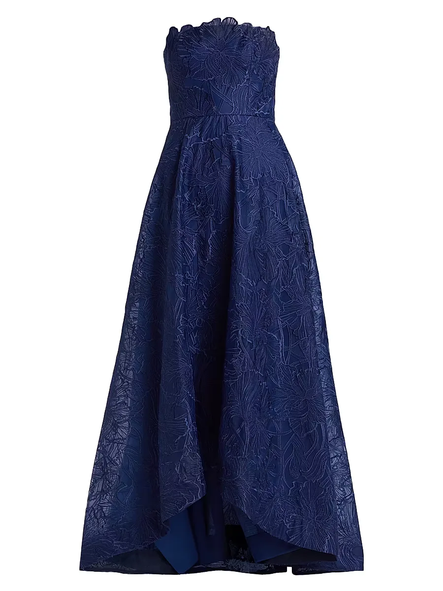 Joie Embroidered Organza Strapless A-Line Gown by As It May
