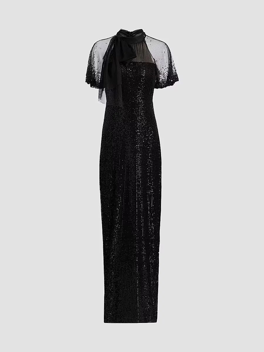 Violette Tieneck Sequined Gown by Theia