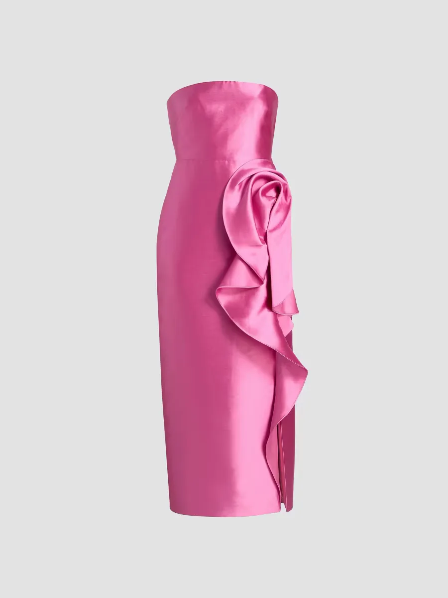 Marla Strapless Sculptural Drape Cocktail Dress by Theia