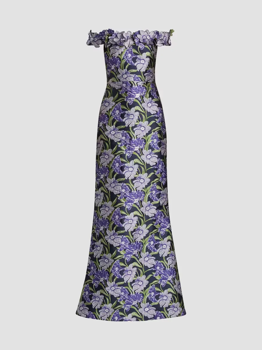 Olyssia Brocade Off-The-Shoulder Gown by Theia