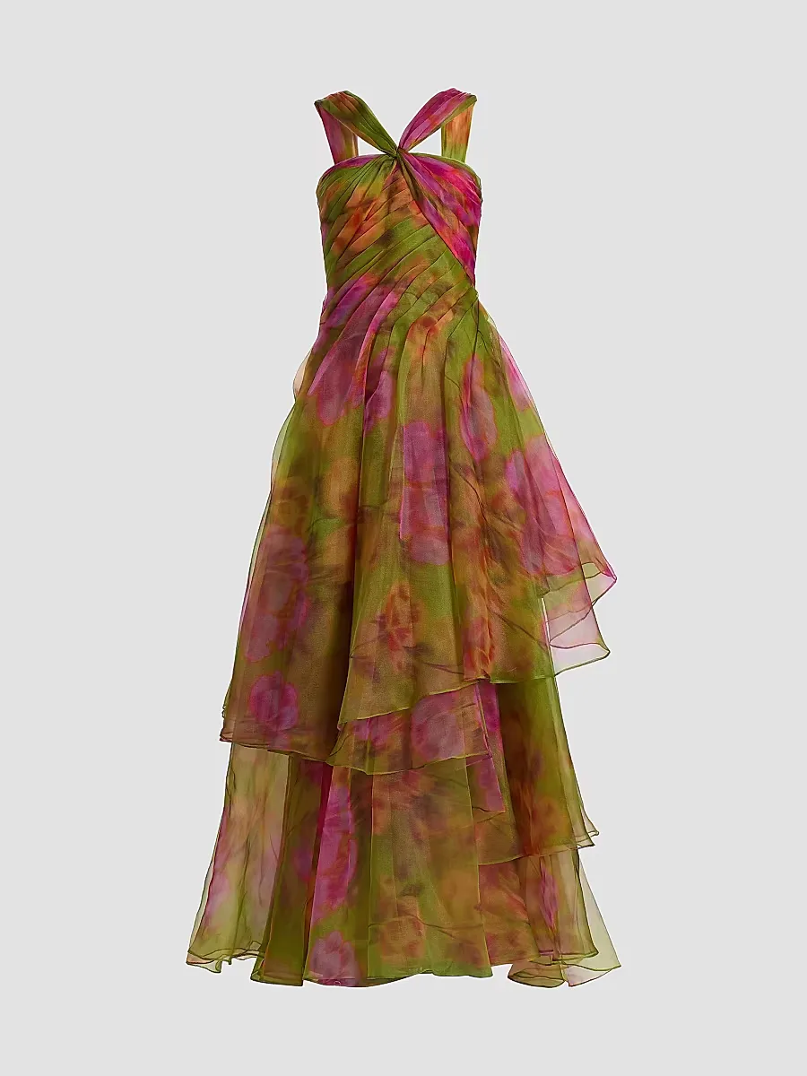 Rosalinda Organza Twisted Halter Gown