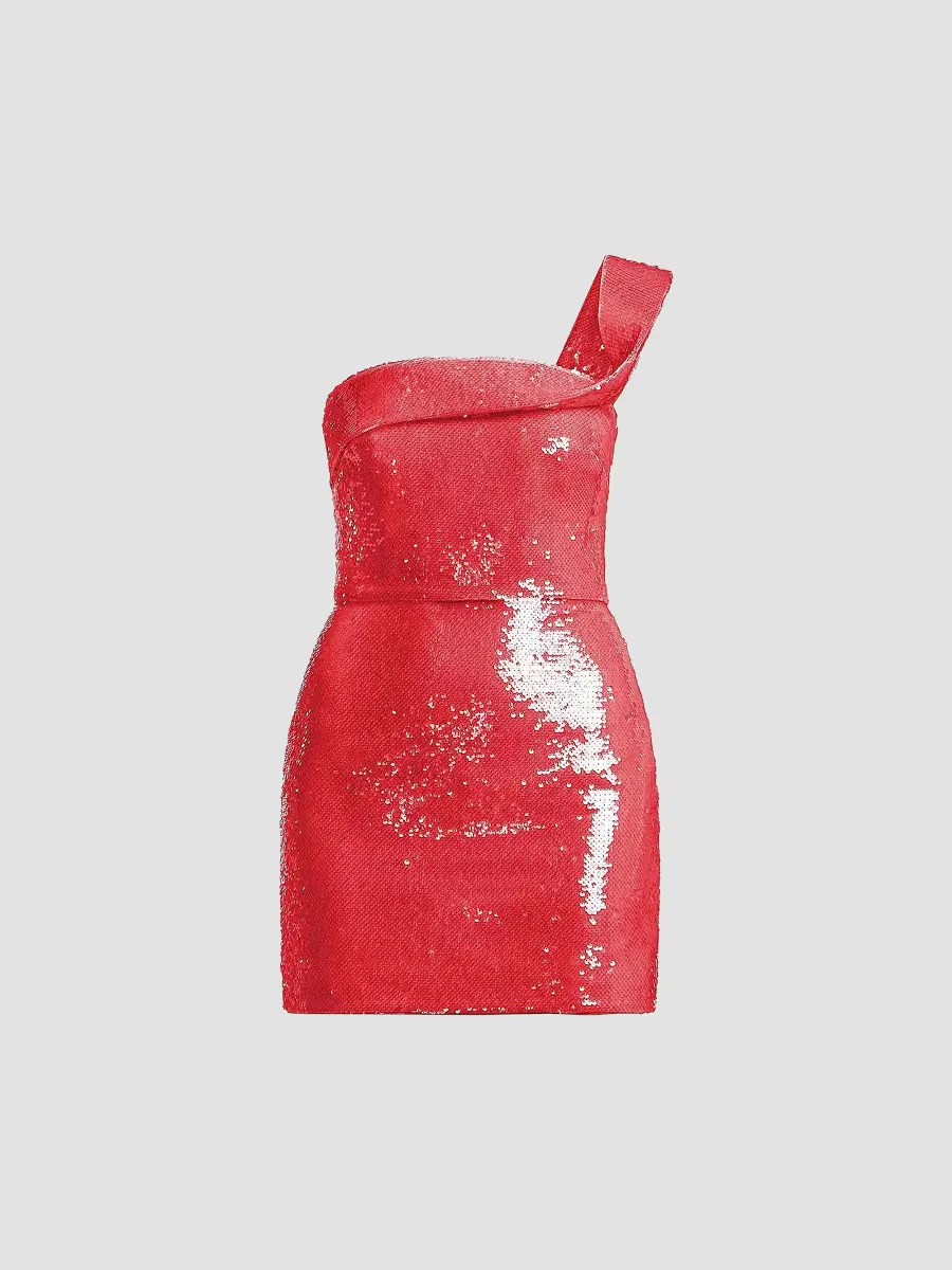 Maci Sequined One-Shoulder Mini Dress